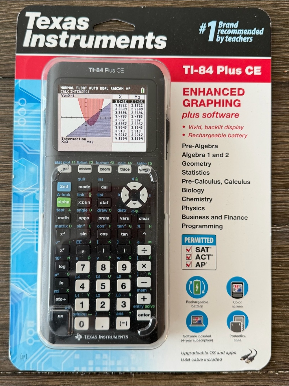 Texas Instruments TI-84 Plus CE Graphing Calculator Black NEW SEALED SAT ACT AP